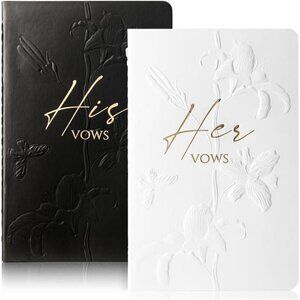 His & Her Wedding Vow Books – Elegant Embossed Set for Couples Wedding His & Her